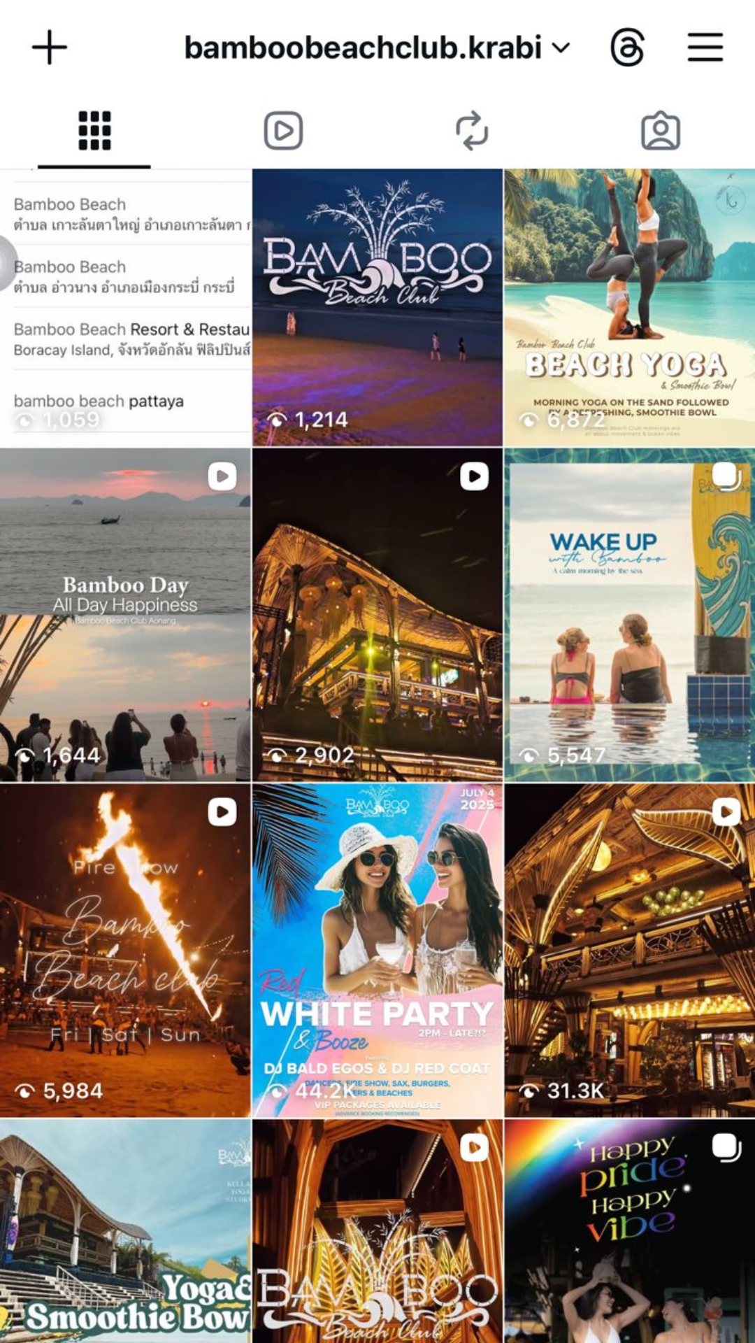 Bamboo Beach Club Instagram feed — Before Unsocials